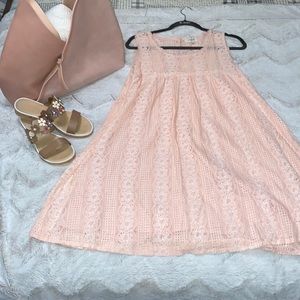 Umgee pink lace sleeveless babydoll dress size medium NWOT